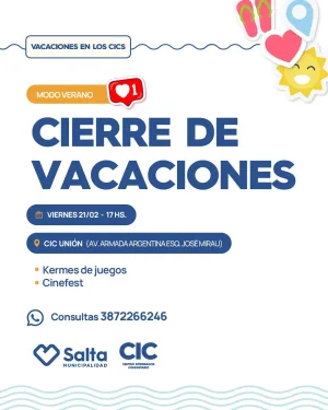 CIERRE DE VACACIONES ☀️