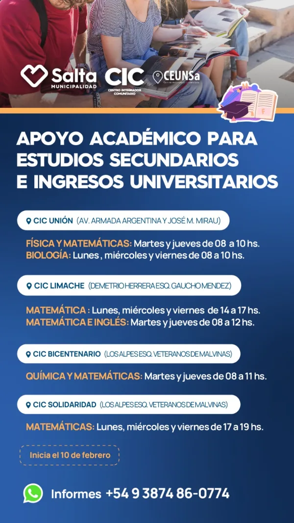 APOYO ACADEMICO PARA ESTUDIOS SECUNDARIOS E INGRESOS UNIVERSITARIOS