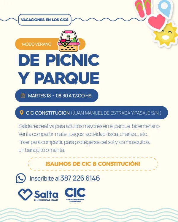 MODO VERANO- DE PICNIC Y PARQUE - CIC B° CONSTITUCION