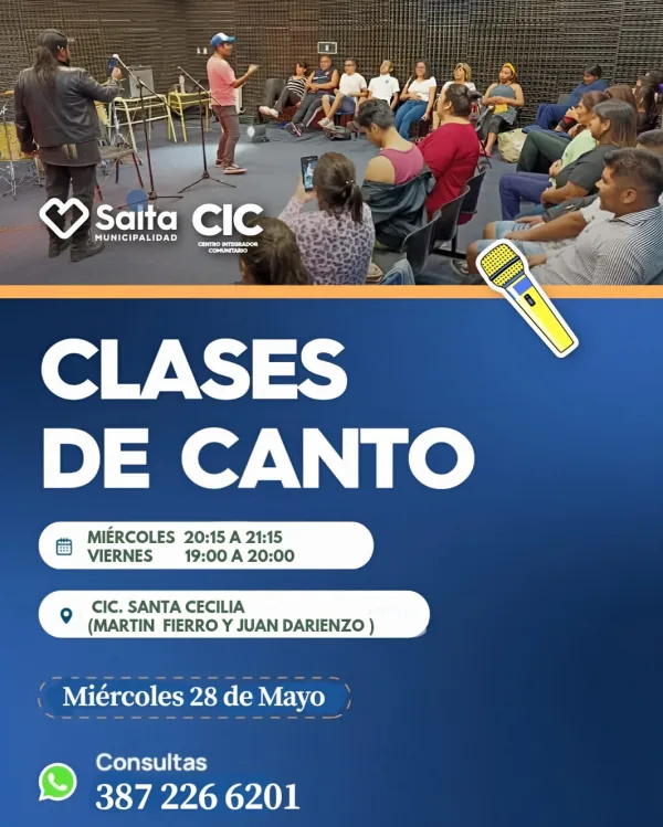 "CLASES DE CANTO EN EL CIC. SANTA CECILIA"