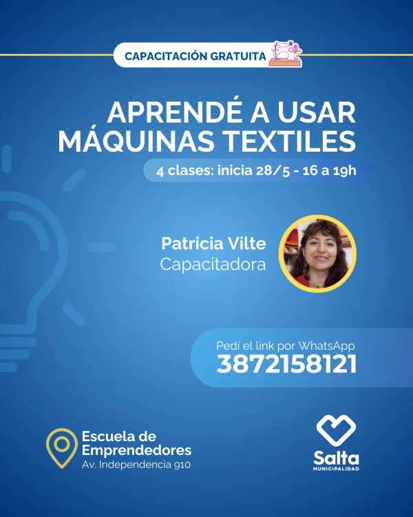Aprendé el uso correcto de máquinas textiles (Comisión 2)- 28/05/25