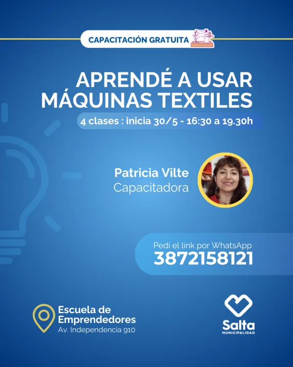 Aprendé el uso correcto de máquinas textiles (Comisión 1)- 30/05/25
