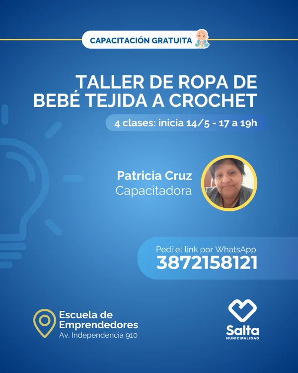 Taller de ropa de bebé tejida a crochet - 14/05/25