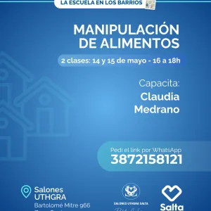 Manipulación de alimentos - 14/05/25 y 15/05/25