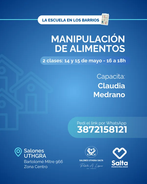 Manipulación de alimentos - 14/05/25 y 15/05/25