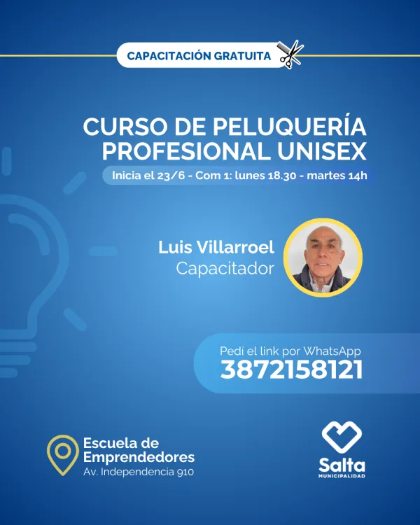 Curso de peluquería profesional unisex (Comisión 1)- 23/06/25