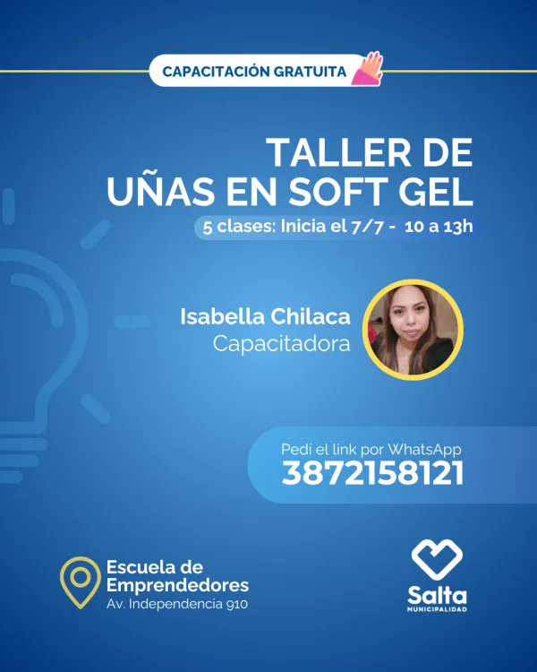 Taller de uñas soft gel - 07/07/25