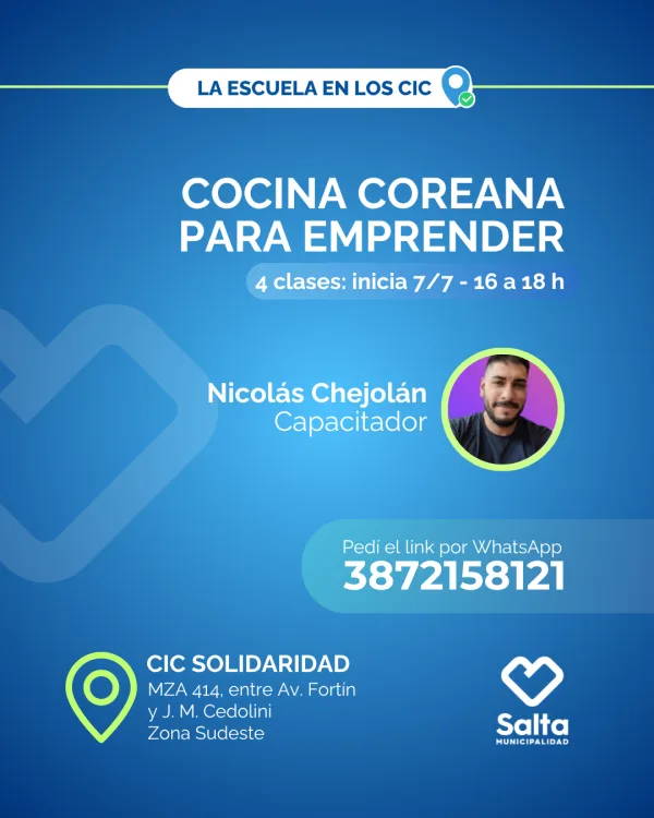 Cocina coreana para emprender - 07/07/25