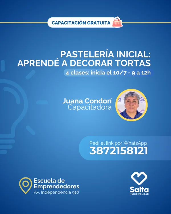 Pastelería inicial: aprendé a decorar tortas - 10/07/25
