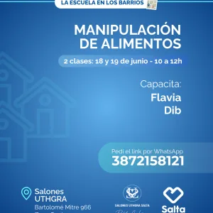 Manipulación de alimentos - 18 y 19/06/25