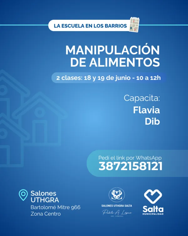 Manipulación de alimentos - 18 y 19/06/25