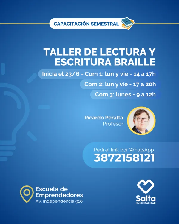 Taller de lectura y escritura braille (Comisión 3) - 23/06/25