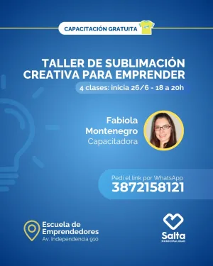 listo Taller de sublimación creativa para emprender - 26/6/25