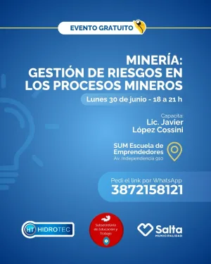 listo Minería: gestión de riesgos en los procesos mineros  - 30/06/25