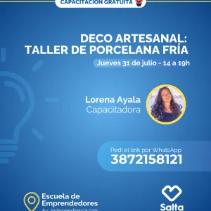 Deco artesanal: taller de porcelana fría - 31/07/25