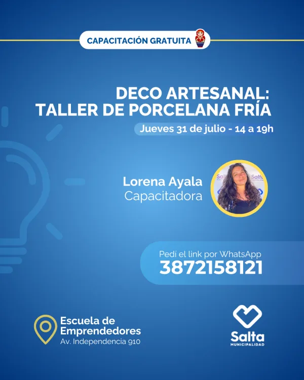 Deco artesanal: taller de porcelana fría - 31/07/25
