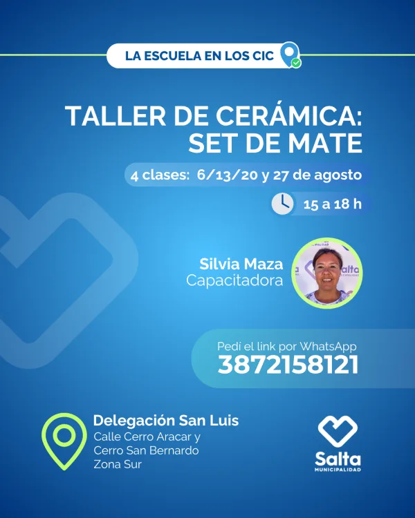 Taller de cerámica: set de mate  - 06/08/25