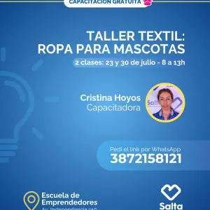 Taller textil: ropa para mascotas (Comisión 1) - 23 y 30/07/25