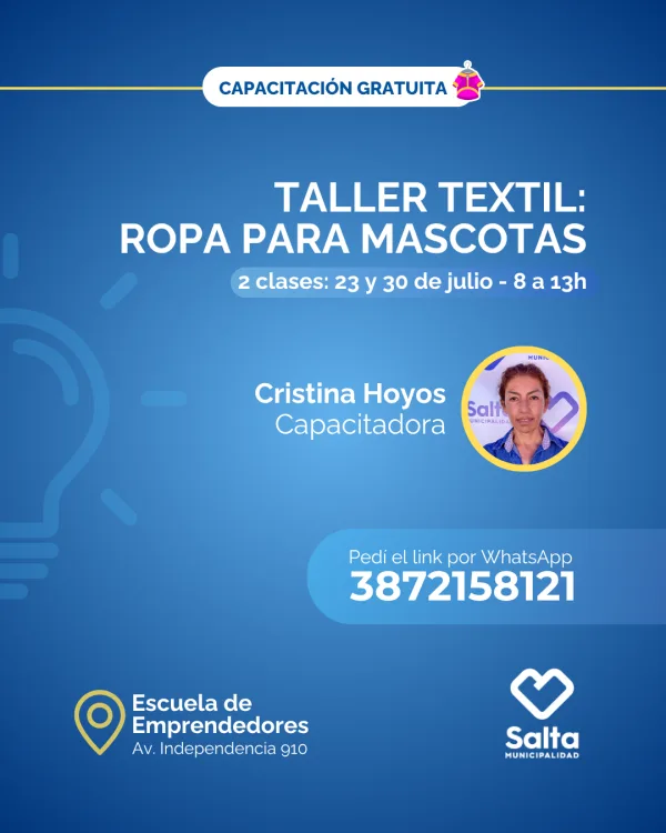 Taller textil: ropa para mascotas (Comisión 1) - 23 y 30/07/25