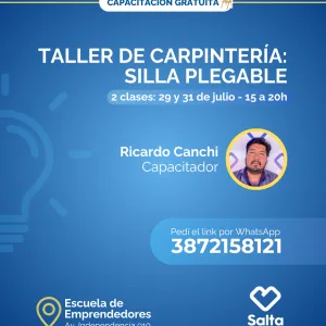 Taller de carpintería: silla plegable - 29 y 31/07/25