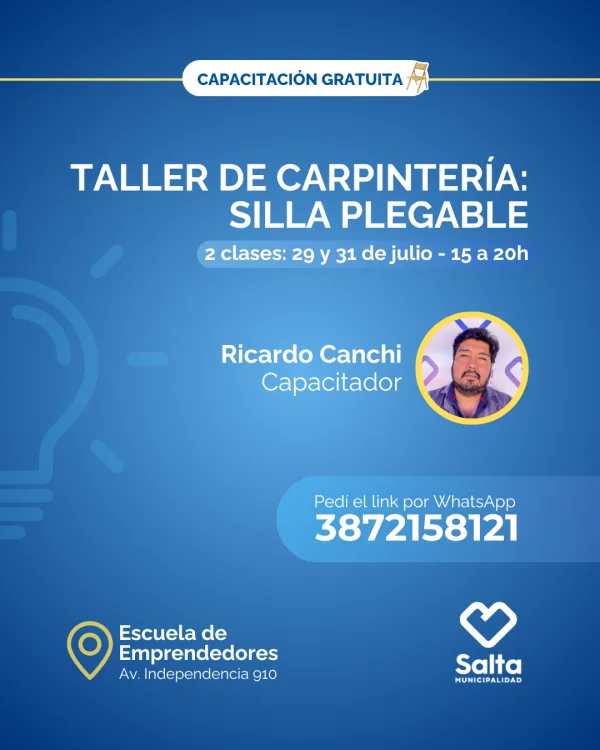 Taller de carpintería: silla plegable - 29 y 31/07/25