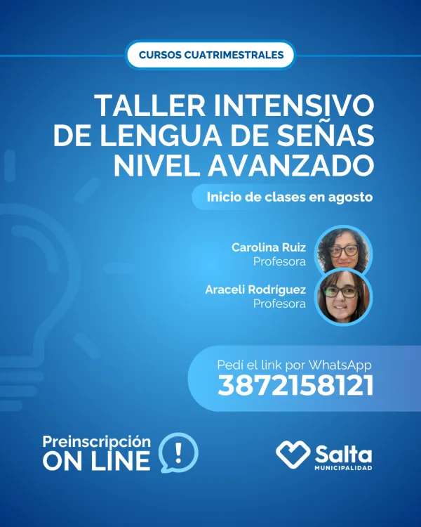Cuatrimestral: Taller intensivo de lengua de señas nivel avanzado - 08/07/25