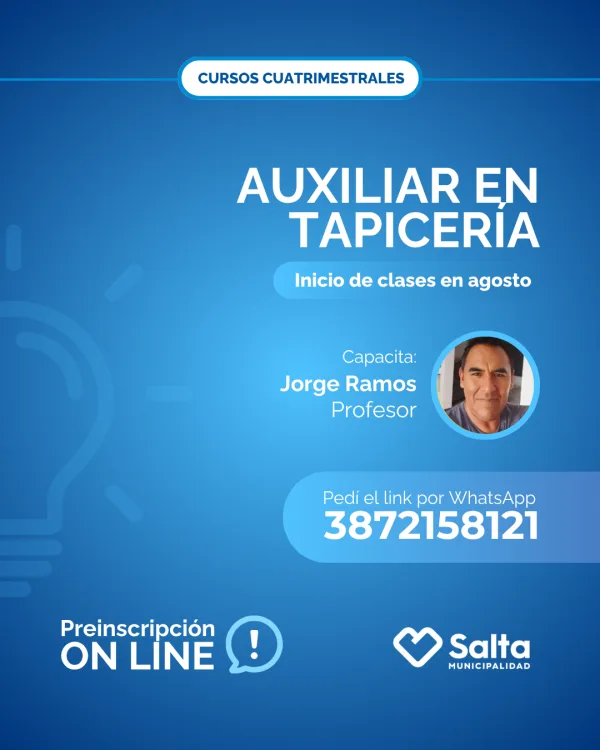 Cuatrimestral: auxiliar de tapicería - 09/07/25