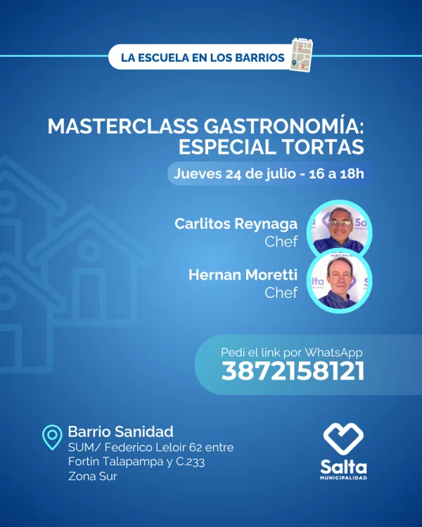 Masterclass gastronomía: especial tortas - 24/07/25