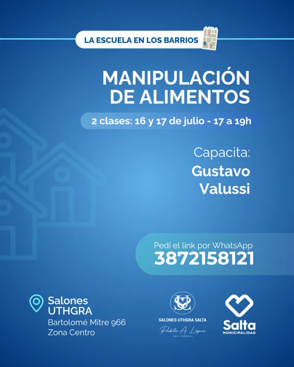 Manipulación de alimentos - 16 y 17/07/25