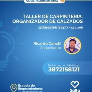 Taller de carpintería: organizador de calzados - 14/07/25