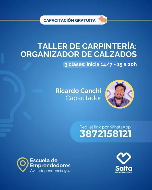 Taller de carpintería: organizador de calzados - 14/07/25