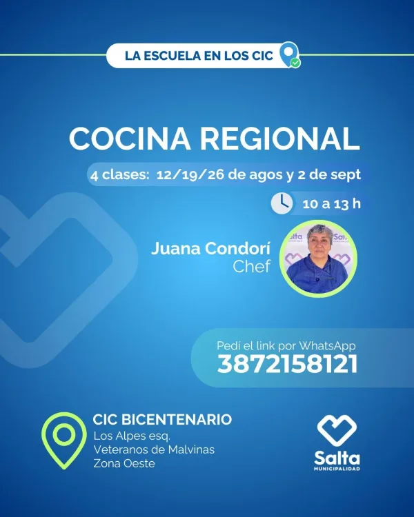 ¡Sumate al Curso de Cocina Regional en el CIC Bicentenario!