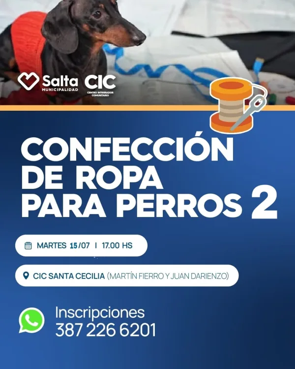 "CONFECCION DE ROPA PARA PERROS 2 " CIC. SANTA CECILIA