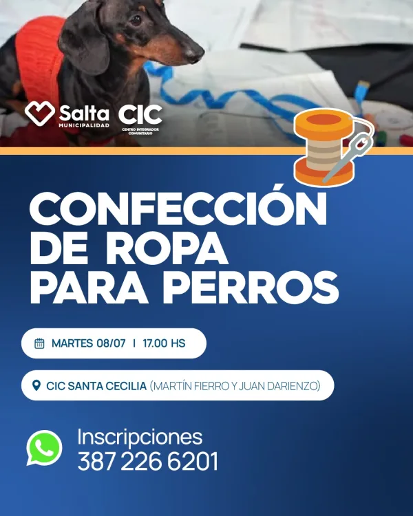 "CONFECCION DE ROPA PARA PERROS" - CIC. SANTA CECILIA
