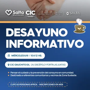 Desayuno informativo: "Pensar el cuidado y la prevención del consumo en comunidad" - CIC Gauchito Gil