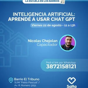 Inteligencia Artificial: aprendé a usar CHAT GPT- 22/08/25