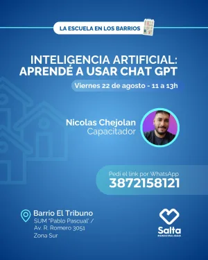Inteligencia Artificial: aprendé a usar CHAT GPT- 22/08/25