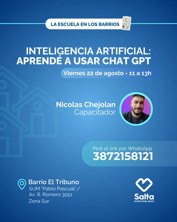 Inteligencia Artificial: aprendé a usar CHAT GPT- 22/08/25
