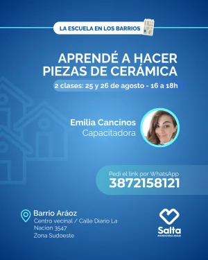Aprendé a hacer piezas de cerámica - 25 y 26/08/25