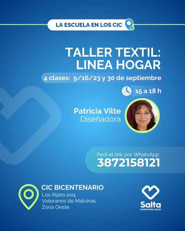 Taller textil: linea hogar - 09/09/25