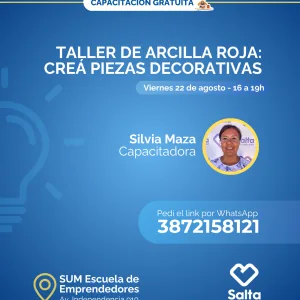 Taller de arcilla roja: creá piezas decorativas - 22/8/25