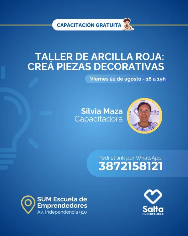 Taller de arcilla roja: creá piezas decorativas - 22/8/25