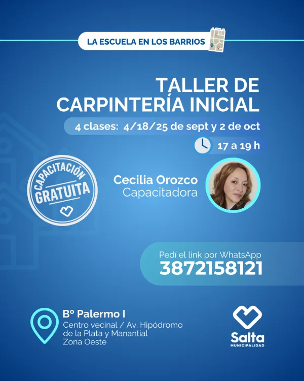 Taller de carpintería inicial - 04/09/25