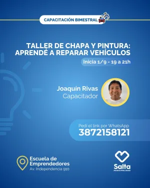 Taller de chapa y pintura: aprendé a reparar vehículos (Comisión 1) - 01/09/25