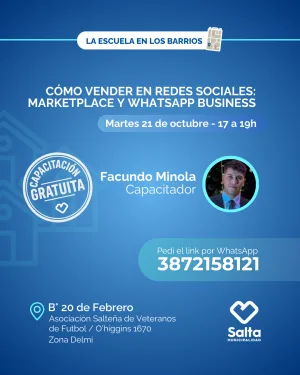 Cómo vender en redes sociales: marketplace y whatsapp business - 21/10/25