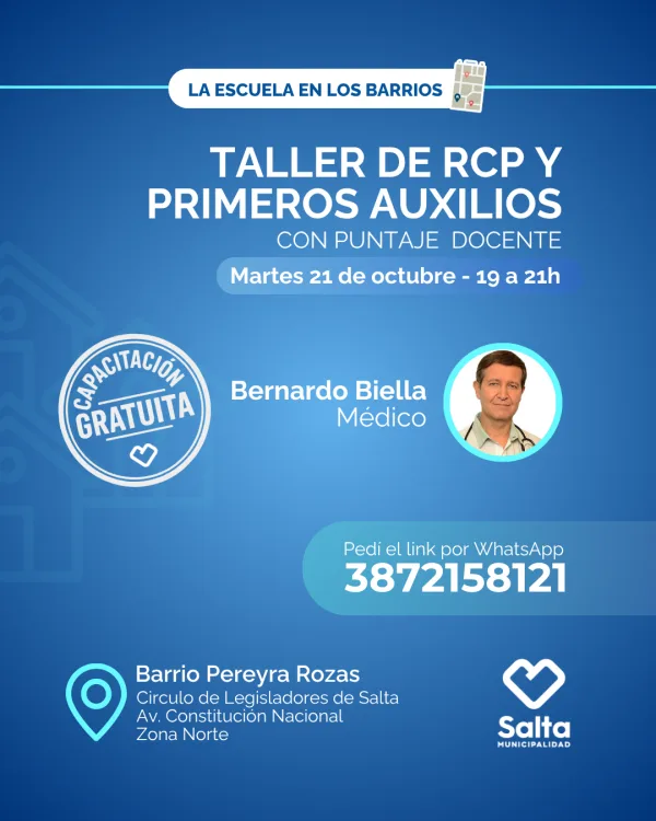 Taller de RCP y primeros auxilios - 21/10/25