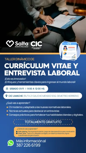TALLER DINAMICO DE CV Y ENTREVISTA