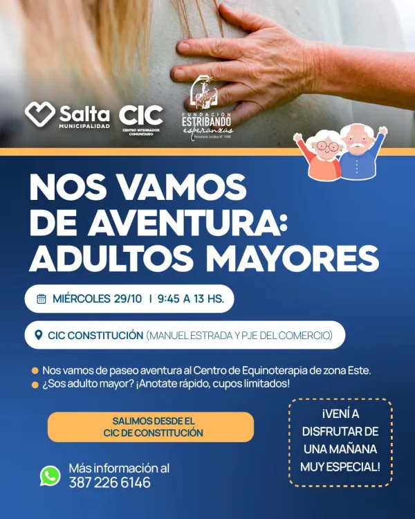 NOS VAMOS DE AVENTURA: ADULTOS MAYORES - CIC CONSTITUCION