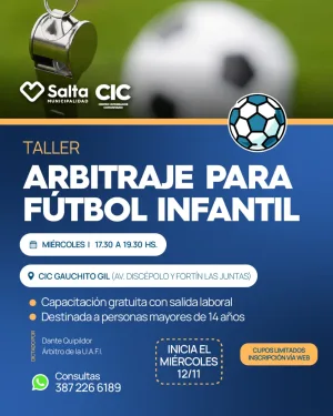 Taller de Arbitraje para Fútbol Infantil - CIC Gauchito Gil