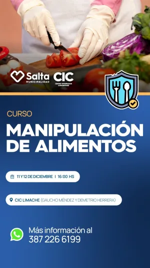 CURSO MANIPULACION SEGURA DE ALIMENTOS - CIC LIMACHE